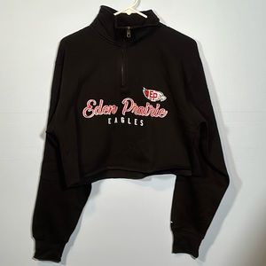 Blue 84 Black Crop Top w/ Eden Prairie Logo